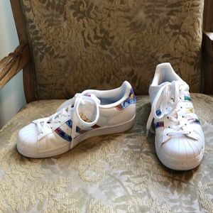 Adidas X Rita Ora Superstar floral sneakers sz 5.5